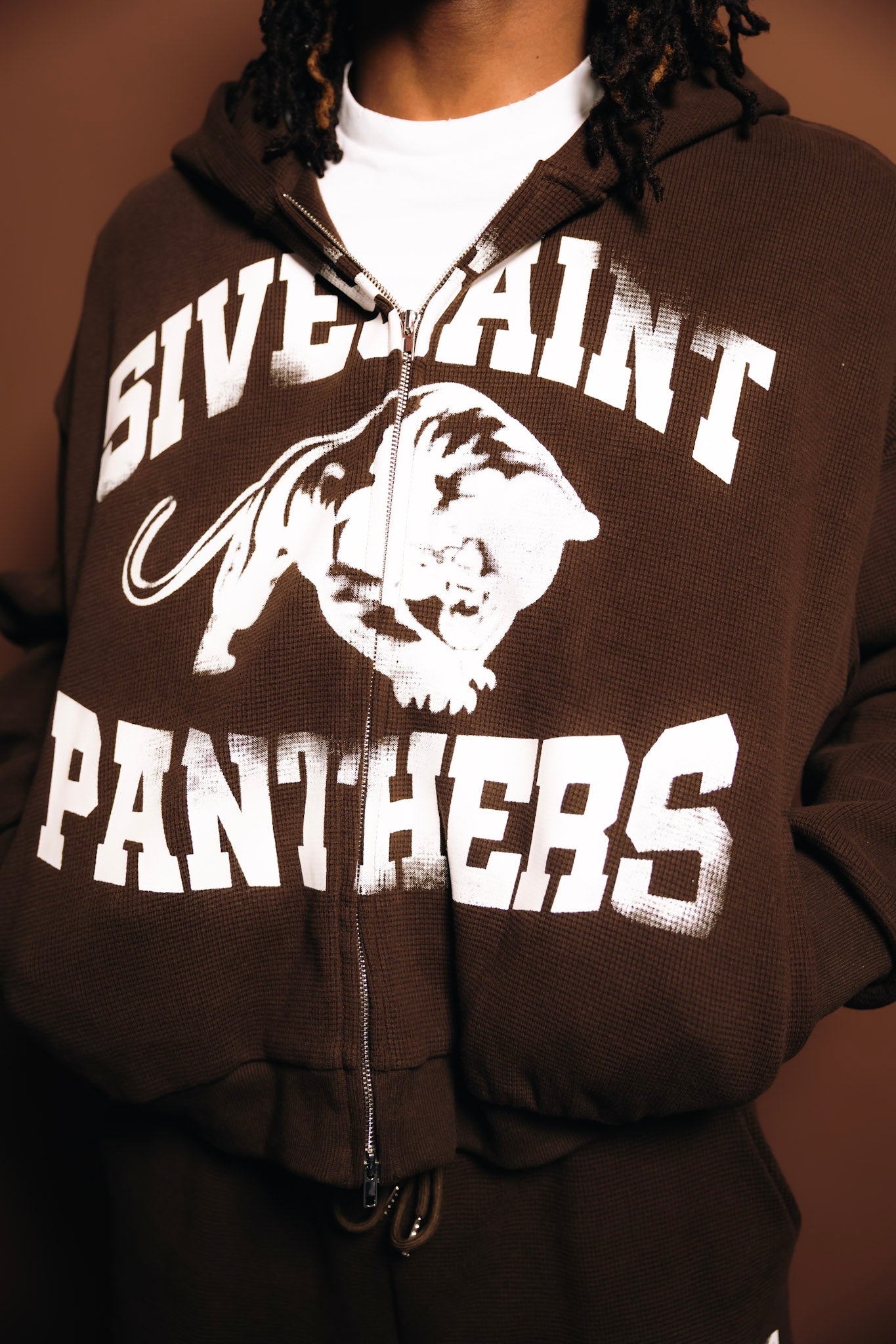 Waffle Knit Zip Up ‎Hoodie